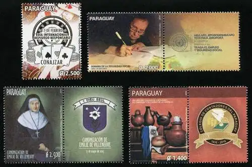 Paraguay 2016 Heilige Soziale Sicherheit Spielkarten Verband der Buchhalter MNH