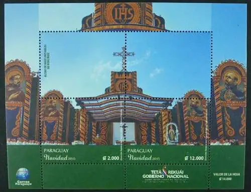 Paraguay 2015 Weihnachten Christmas Altar Religion Block Postfrisch MNH