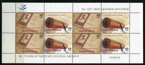 Albanien Albania 2009 Staatsarchiv Bücher Kleinbogen 3324-3325 Postfrisch MNH