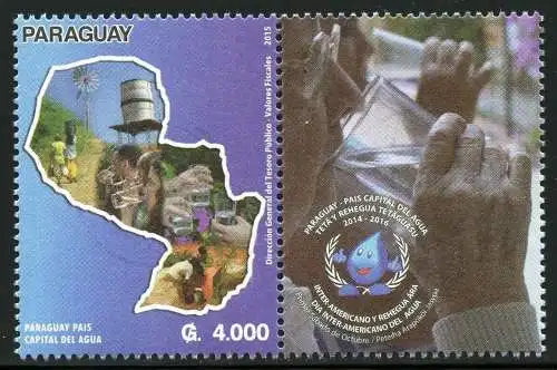 Paraguay 2015 Wasser Water Trinkwasser UNO Landkarte Wasserreservoir MNH