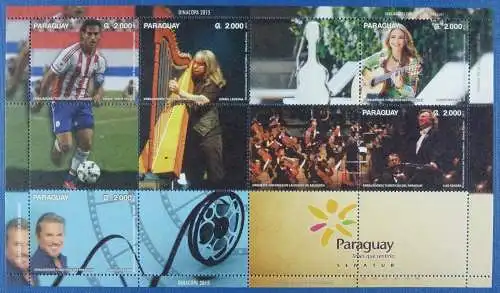 Paraguay 2015 Fußball Soccer Musik Music Harfe Orchester Kino Cinema MNH