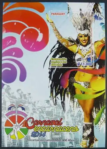 Paraguay 2014 Karneval Carnival Carnaval Tänzerin Folklore Block Postfrisch MNH