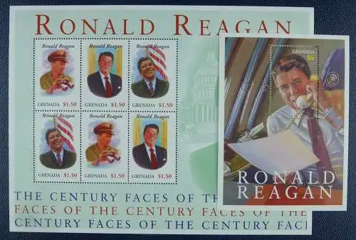 Grenada 2001 Ronald Reagan Politik US-Präsident 4883-4885 Block 664 MNH