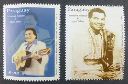 Paraguay 2013 Agustin Barboza Musiker Musik Music Postfrisch MNH