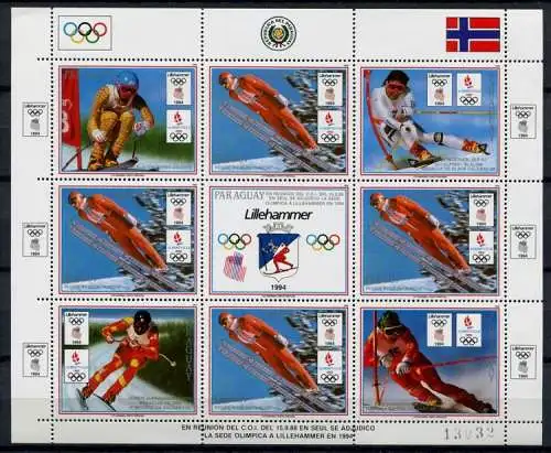 Paraguay 1989 Olympiade Olympics Lillehammer Skisport 4327 Kleinbogen MNH