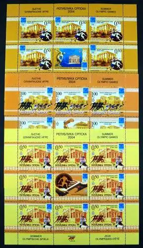 Serbisch Bosnien Srpska 2004 Olympiade Athen Olympics 305-307 Kleinbögen MNH