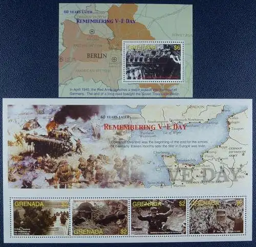Grenada 2005 2. Weltkrieg World War Kriegsende Europa 5616-5619 Block 741 MNH