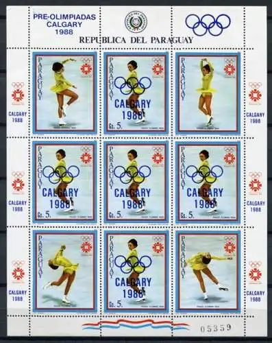 Paraguay 1986 Olympiade Olympics Calgary 4001 Kleinbogen Postfrisch MNH