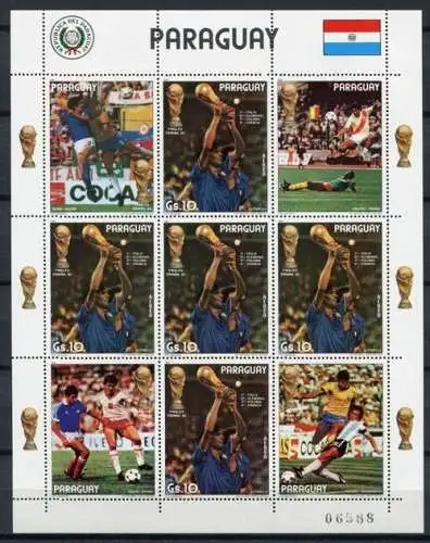 Paraguay 1982 Fußball WM Soccer Spanien 3561 Kleinbogen Postfrisch MNH