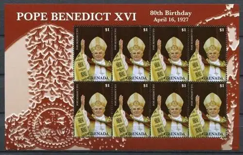 Grenada 2007 Papst Benedikt Pope Benedict 5850 Kleinbogen Postfrisch MNH