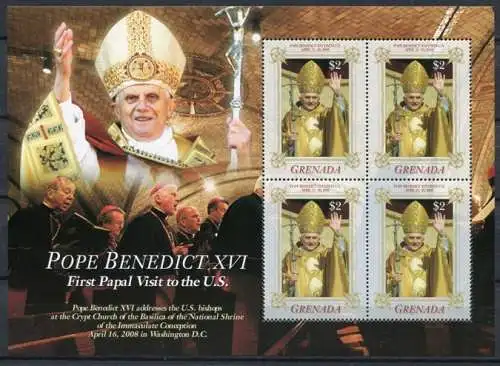 Grenada 2008 Papst Benedikt Pope Benedict 6059 Kleinbogen Postfrisch MNH