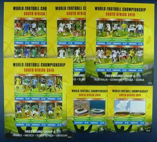 Grenada 2010 Fußball WM Soccer FIFA World Cup Südafrika 6245-6268 Block 785-786 