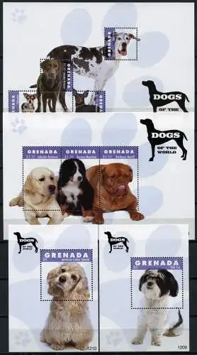Grenada 2013 Hunde Dogs Pets Labrador Cocker Spaniel 6485-6491 Block 817-818 MNH