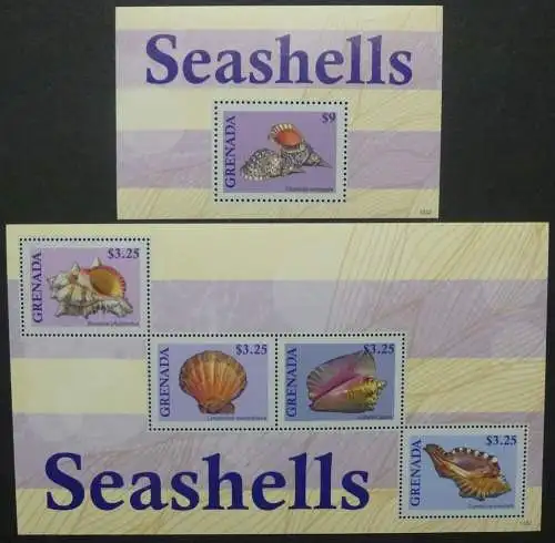Grenada 2013 Muscheln Shells Meerestiere Meeresschnecken 6632-6635 Block 841 MNH