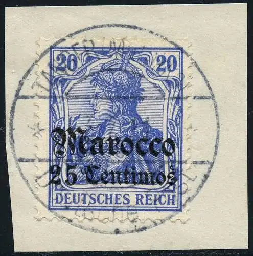 DP Marokko 1911 Michel 24 ° Tanger kk 3/7/11 Type 10 Luxus Briefstück / 98