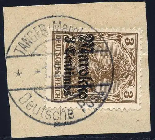 DP Marokko 1913 Michel 46 ° Tanger 1/2/13 Type 10 Luxus Briefstück / 69