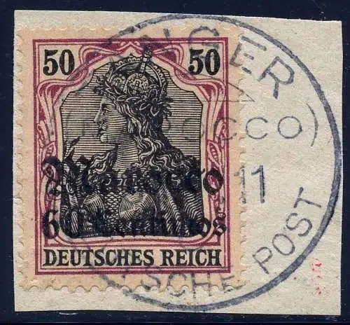 DP Marokko 1911 Michel 41 ° Tanger c cc Type 5 Kabinett Briefstück / 99