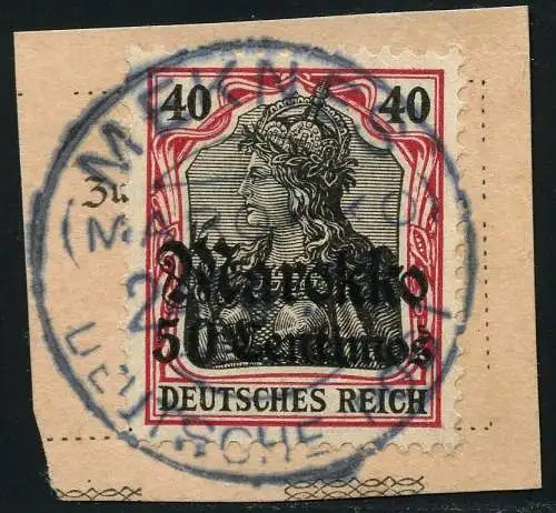 DP Marokko 1912 Michel 52 ° Meknes 24/6/12 Type 2 Luxus Briefstück/PA/ 109