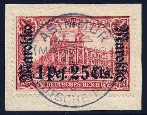 DP Marokko 1914 Michel 55 ° Asimmur 4/8/14 Rückdatiert Schönes Briefstück / 83