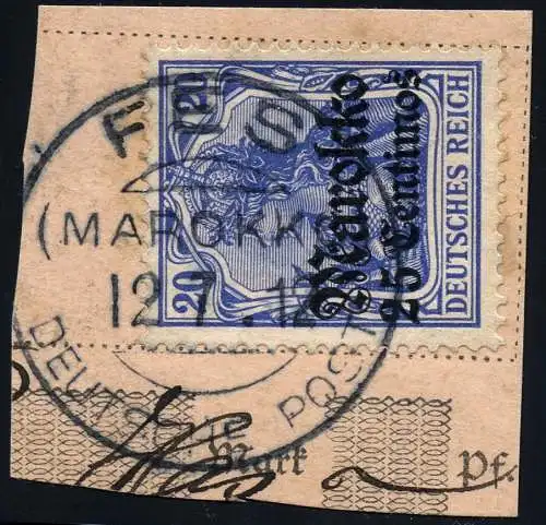 DP Marokko 1912 Michel 49 ° Fes 12/7/12 Type 2 Luxus Briefstück/PA / 95