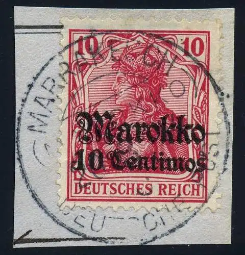 DP Marokko 1914 Michel 52 ° Marrakesch c 20/3/14 Type 5 Luxus Briefstück / 91