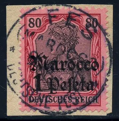 DP Marokko 1911 Michel 29 ° Fes 9/6/11 Type 1 Luxus Briefstück / 103