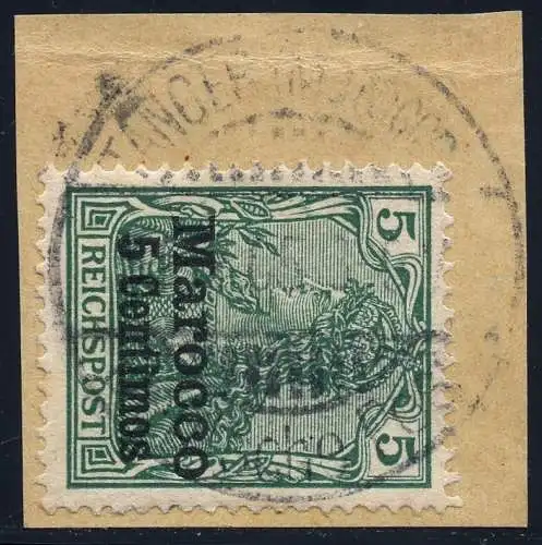 DP Marokko 1905 Michel 7 ° Tanger Marocco Type 3 Briefstück Arge € 80 / 70