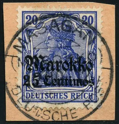 DP Marokko 1912 Michel 49 ° Masagan 12/10/12 Type 2 Luxus Briefstück/PA BPP/ 110