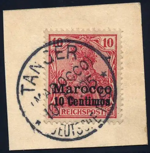 DP Marokko 1905 Michel 9 ° Tanger 10/5/05 Type 1 Luxus Briefstück / 80