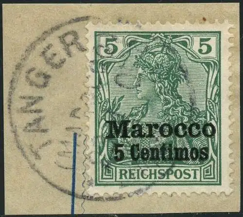 DP Marokko 1903 Michel 8 II Germania Briefstück ° Tanger Tadellos / 47