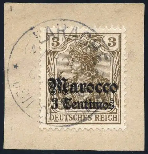 DP Marokko 1906 Michel 34 ° Larache Type 1 Briefstück / 94