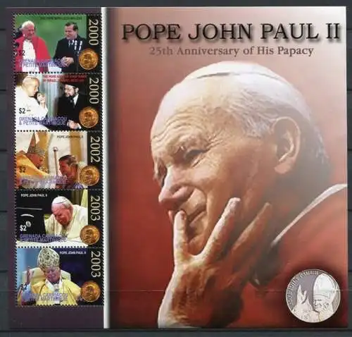 Grenada Grenadinen 2004 Papst Johannes Paul II. Pope John Paul 4061-4065 MNH