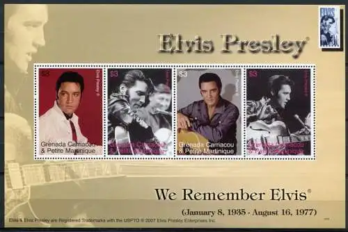 Grenada Grenadinen 2007 Elvis Presley Sänger Musik Singer Music 4313-4316 MNH