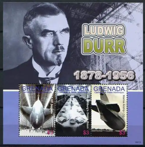 Grenada Grenadinen 2007 Ludwig Dürr Zeppelin Luftschiffe Airships 4308-4310 MNH