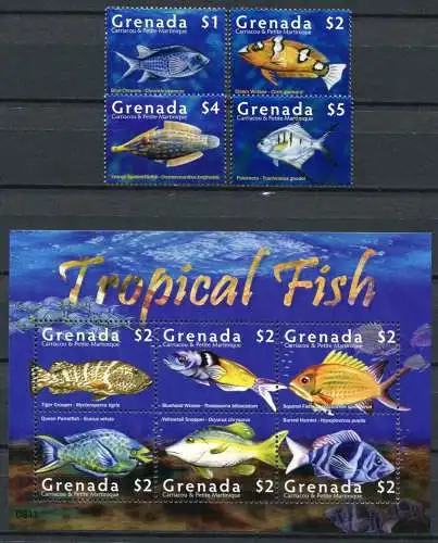 Grenada Grenadinen 2009 Fische Fishes Poissons Pesci Meerestiere 4462-4471 MNH