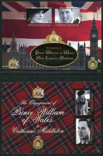 Grenada Grenadinen 2011 Kgl. Verlobung Royal Engagement Prinz William + Kate MNH