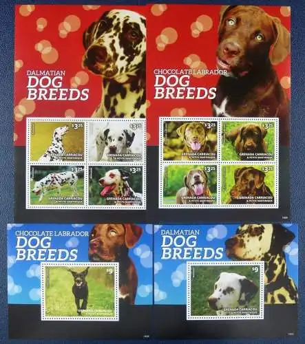 Grenada Grenadinen 2014 Hunde Dogs Dalmatiner Labrador Haustiere MNH