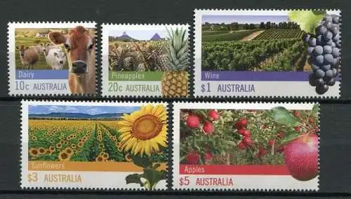 Australien Australia 2012 Landwirtschaft Agriculture Wein Sonnenblumen Kuh MNH
