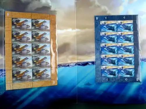Australien 2014 Hist. Flugzeug Marine U-Boot Airplane Submarine KB MNH