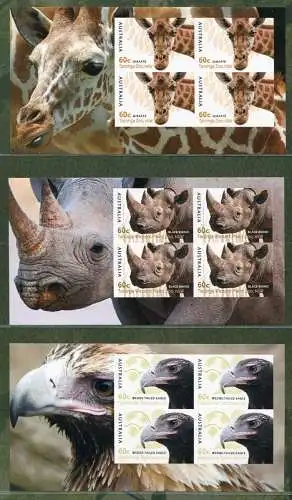 Australien 2012 Tiere Tiger Pandas Block 149 plus Block 156-162 Auflage 500