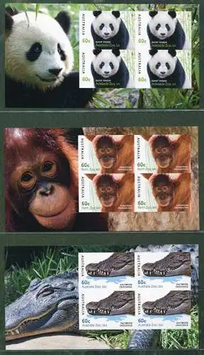 Australien 2012 Tiere Tiger Pandas Block 149 plus Block 156-162 Auflage 500