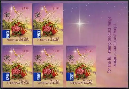 Weihnachtsinsel 2010 Weihnachten Palme Geschenk Christmas 688 Folienblatt MNH