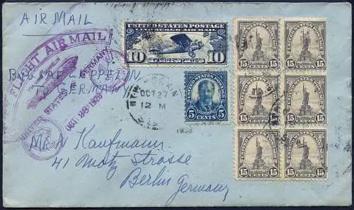 Zeppelin 1928 USA Amerikafahrt Rückfahrt New York Berlin Si 22 B / 2427