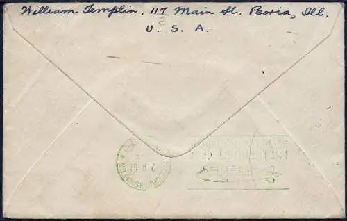 Zeppelin 1933 USA Chicagofahrt Chicago F`hafen Wittenberg Brief Si 244 C / 2433