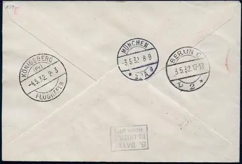 Vatikan 1932 Erstflugbrief First Flight Cover FFC MiF Italien Rom Königsberg/842
