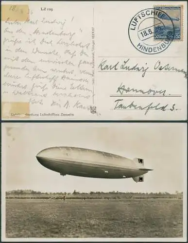 Zeppelin Dt. Reich 1936 Rundfahrt Frankfurt HH Bord/Passagierpost Si 416 B/ 1664