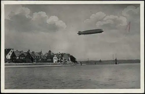 Zeppelin Dt. Reich 1933 Schweizfahrt Bordpost Übergabe F´hafen Si 222 B / 1864