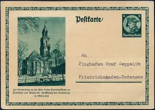 Zeppelin 1933 Dt. Reich Deutschlandfahrt Bordpost Rückfahrt Minden Si 201 B/2238