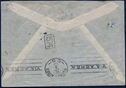 Zeppelin 1933 Dt. Reich 7. SAF Brief Berlin F`hafen Argentinien Si 232 Aa / 2059