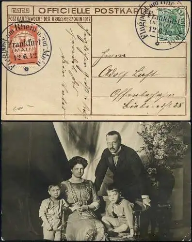 Zeppelin 1912 Dt. Reich Flugpost Rhein Main Foto-AK Herzogl Familie Si 11 D/2160